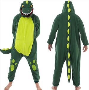NWT Spooktacular Creations Unisex Adult Dinosaur Jumpsuit Pajama Costume Size L
